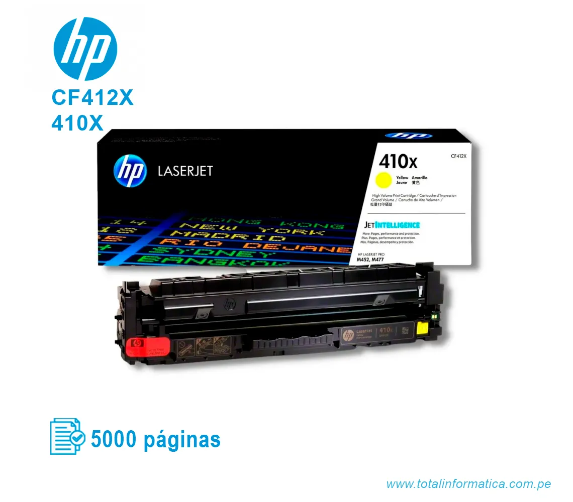 TONER HP 410X YELLOW ( CF412X ) LASERJET PRO M477 5.0K PG - imagen 2