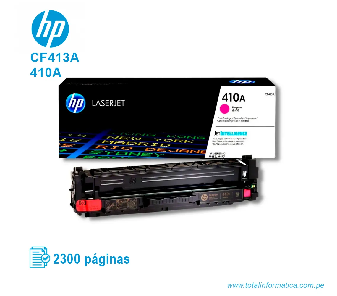 TONER HP 410A MAGENTA ( CF413A ) LASERJET PRO M477 2.3K PG - imagen 2
