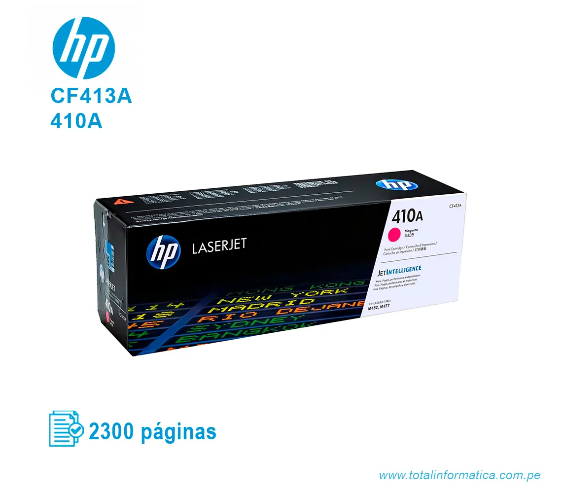 TONER HP 410A MAGENTA ( CF413A ) LASERJET PRO M477 2.3K PG - imagen 1