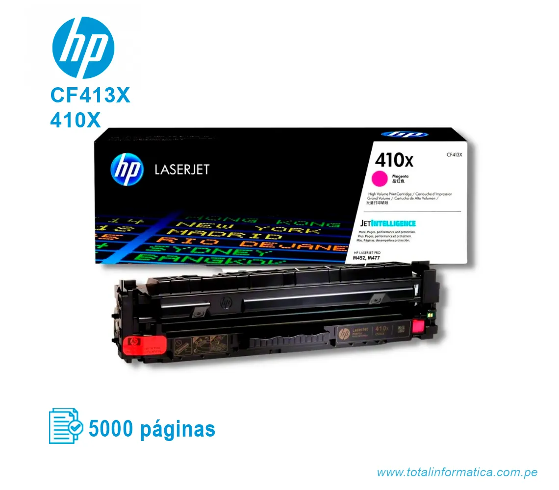 TONER HP 410X MAGENTA ( CF413X ) LASERJET PRO M477 5.0K PG - imagen 2