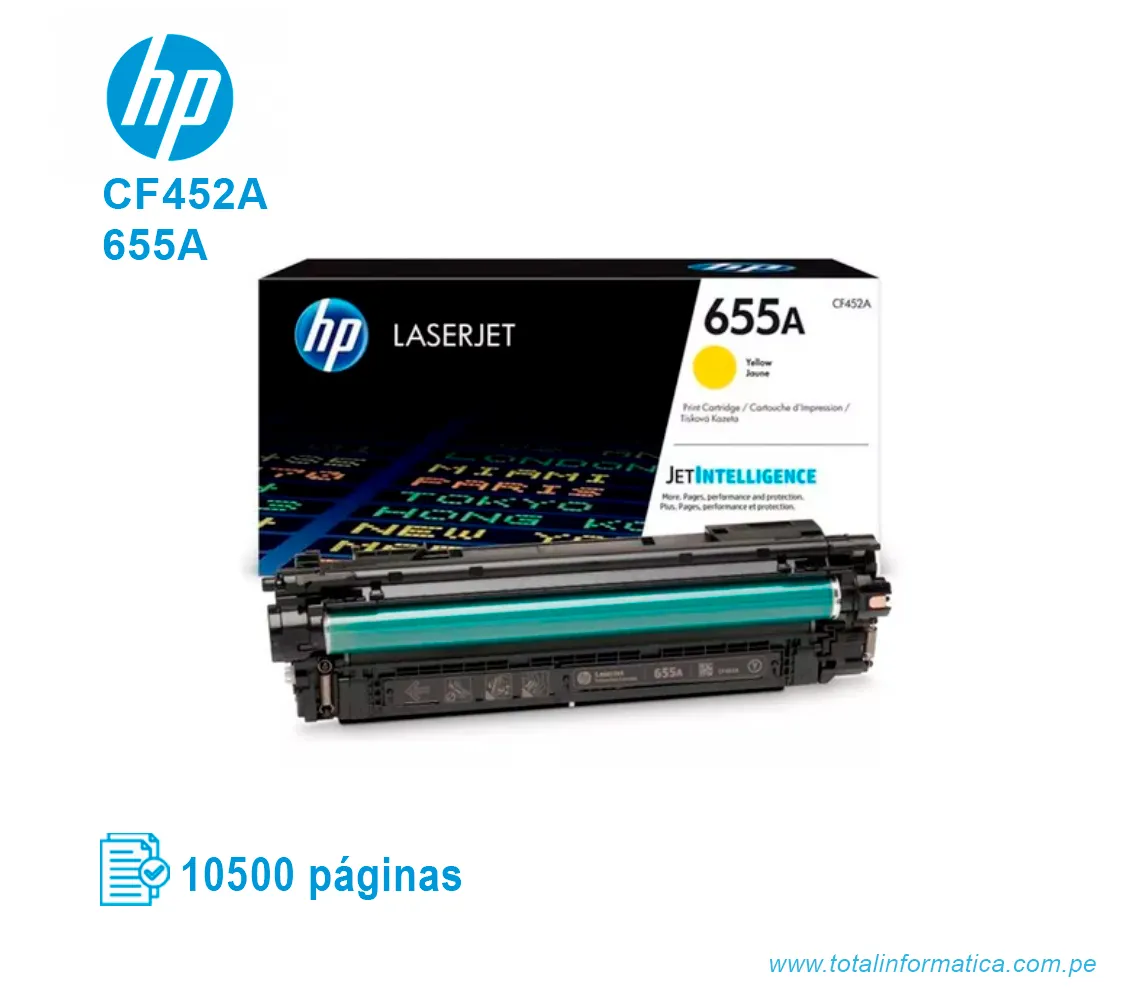 TONER HP 655A YELLOW ( CF452A ) LASERJET PRO ENT M652, 10.5K PG - imagen 2