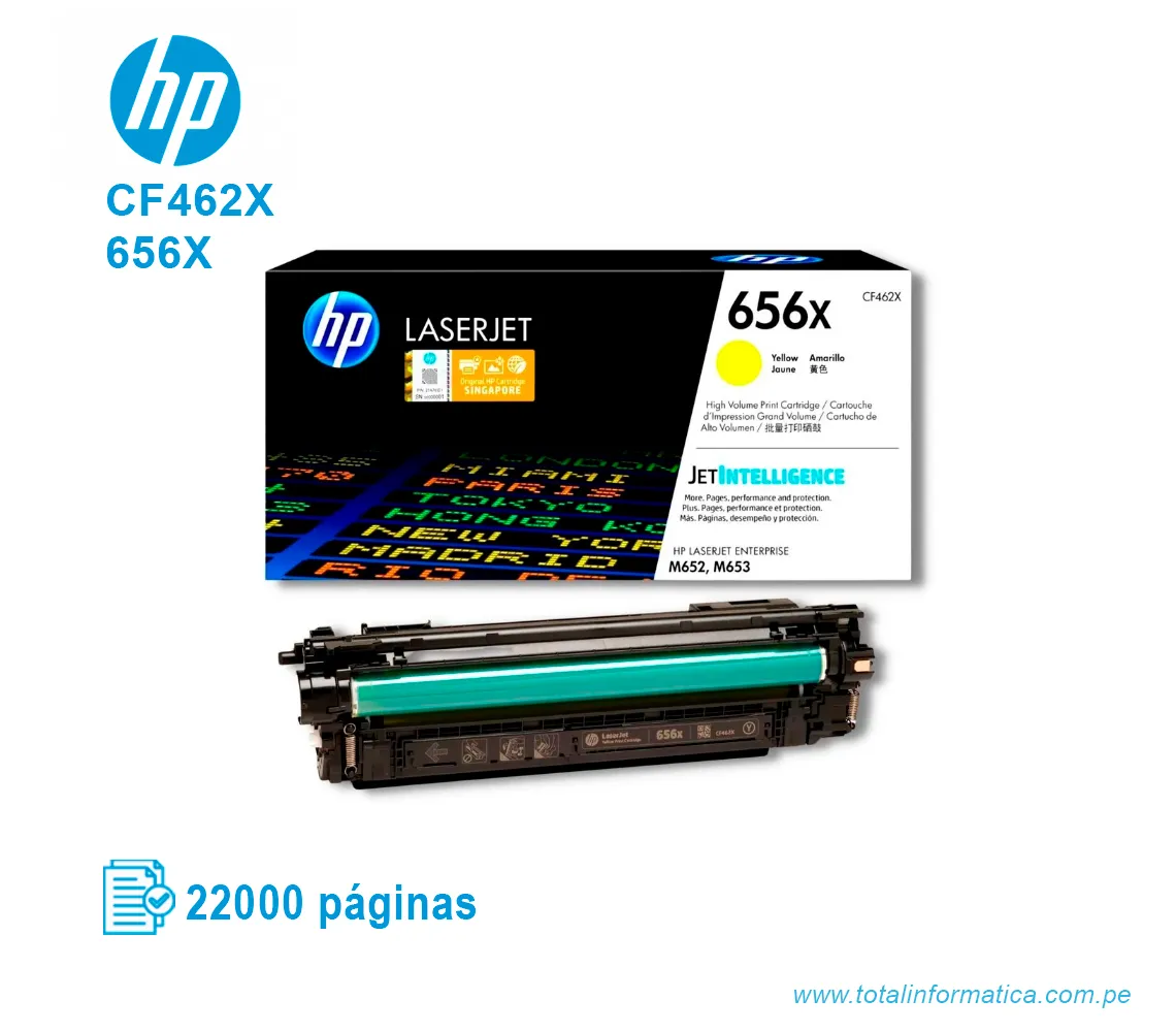 TONER HP 656X YELLOW ( CF462X ) LASERJET PRO ENT M652, 22K PG - imagen 2