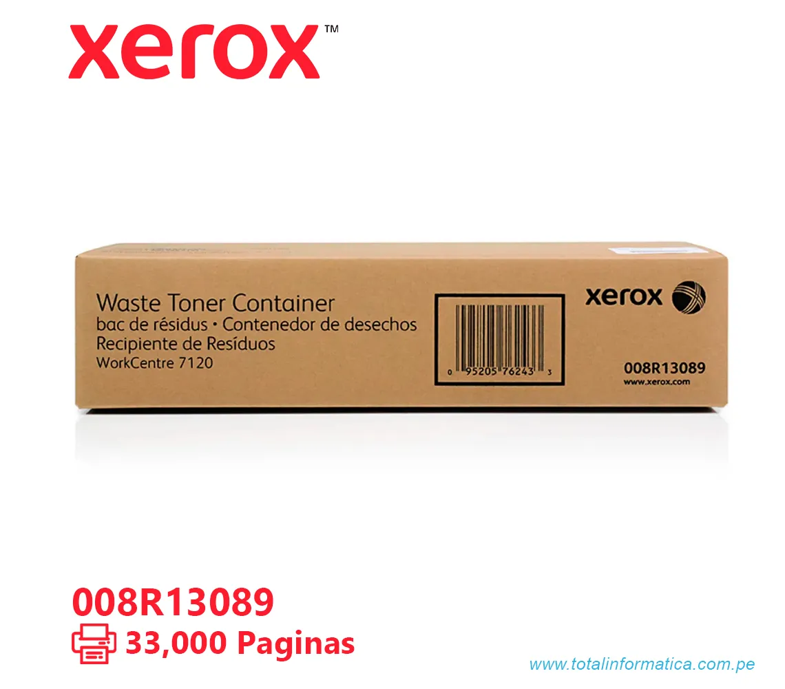 WASTE CARTRIDGE XEROX ( 008R13089 ) WORKCENTRE 7120, 7225, 33K PAG - imagen 2