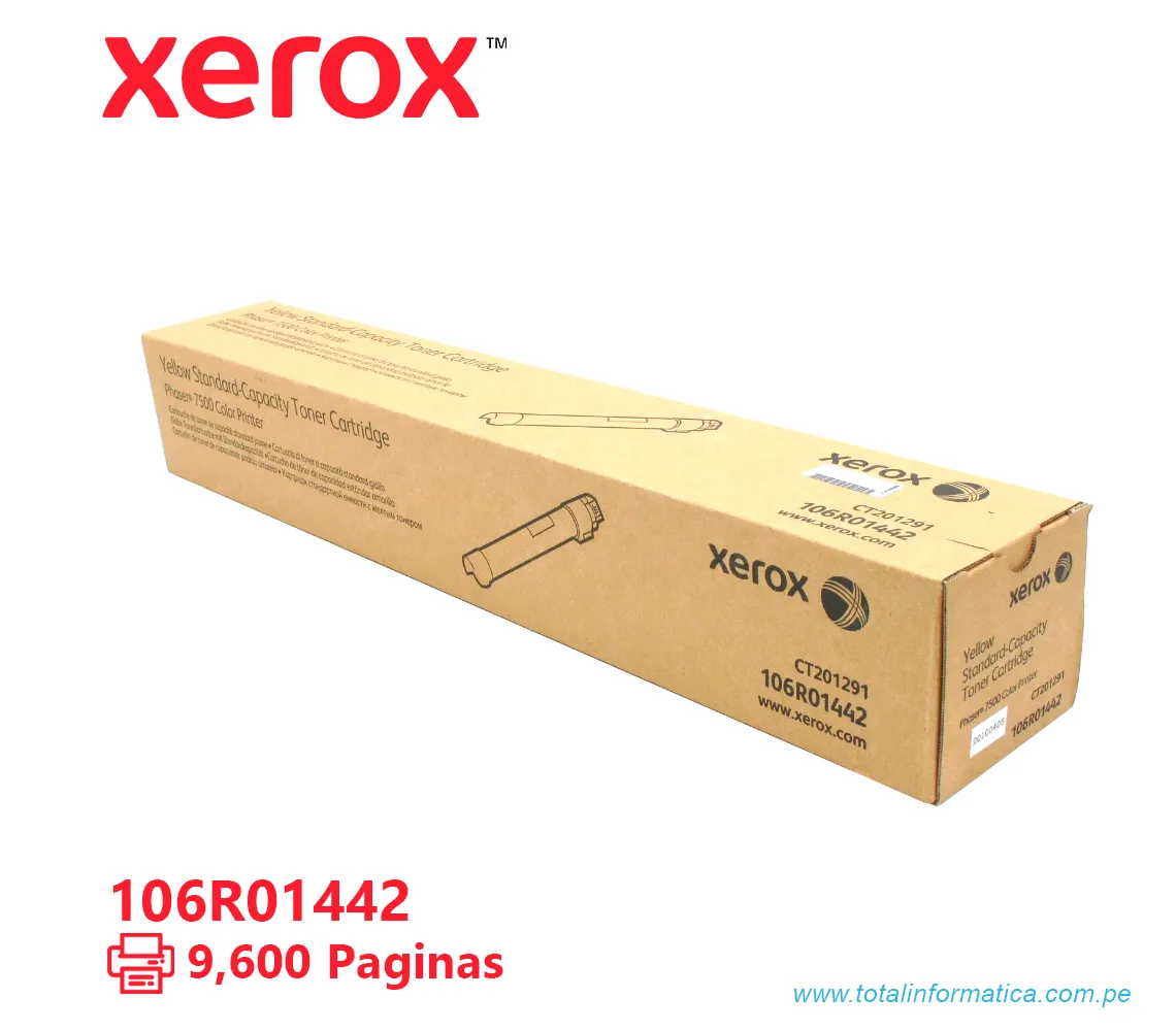 TONER XEROX ( 106R01442 ) PHASER 7500 STANDARD, YELLOW, 9,600 PÁG - imagen 2