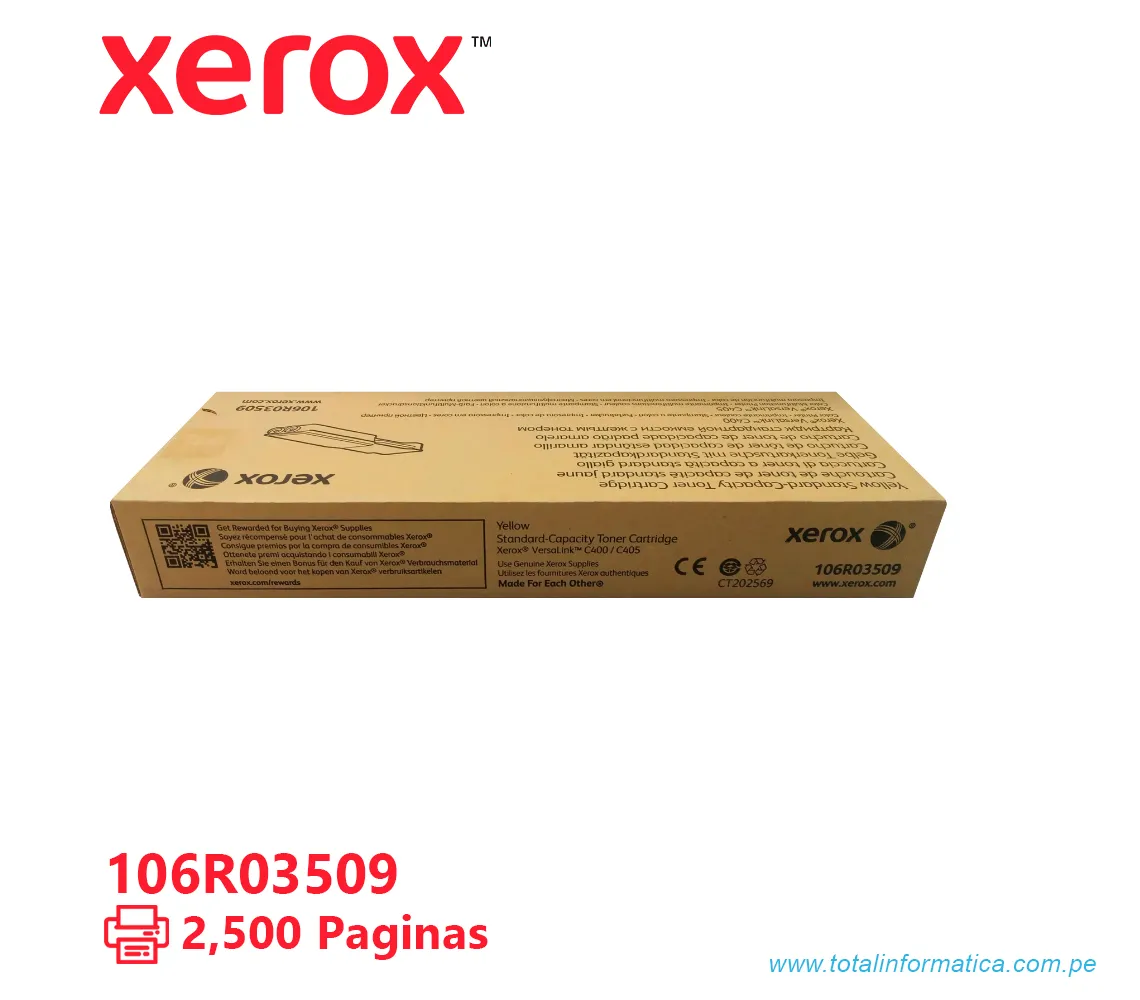 TONER XEROX ( 106R03509 ) VERSALINK C400, C405 YELLOW, 2500 PÁG - imagen 2
