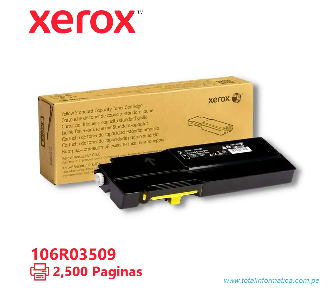 TONER XEROX ( 106R03509 ) VERSALINK C400, C405 YELLOW, 2500 PÁG - imagen 1