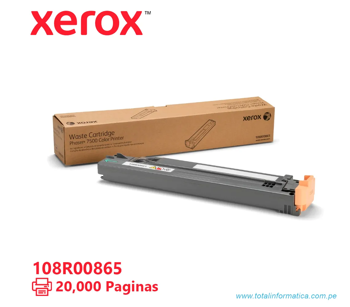 WASTE CARTRIDGE XEROX ( 108R00865 ) PHASER 7500, 20K PÁGINAS - imagen 1