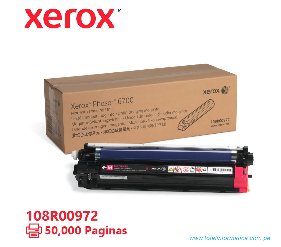 UNIDAD DE IMAGEN XEROX ( 108R00972 ) PHASER 6700 MAGENTA, 50K PÁG - imagen 1