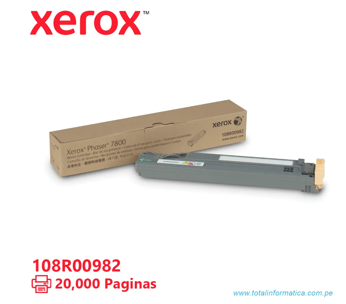 WASTE CARTRIDGE XEROX ( 108R00982 ) PARA PHASER 7800, 20K PAG - imagen 1