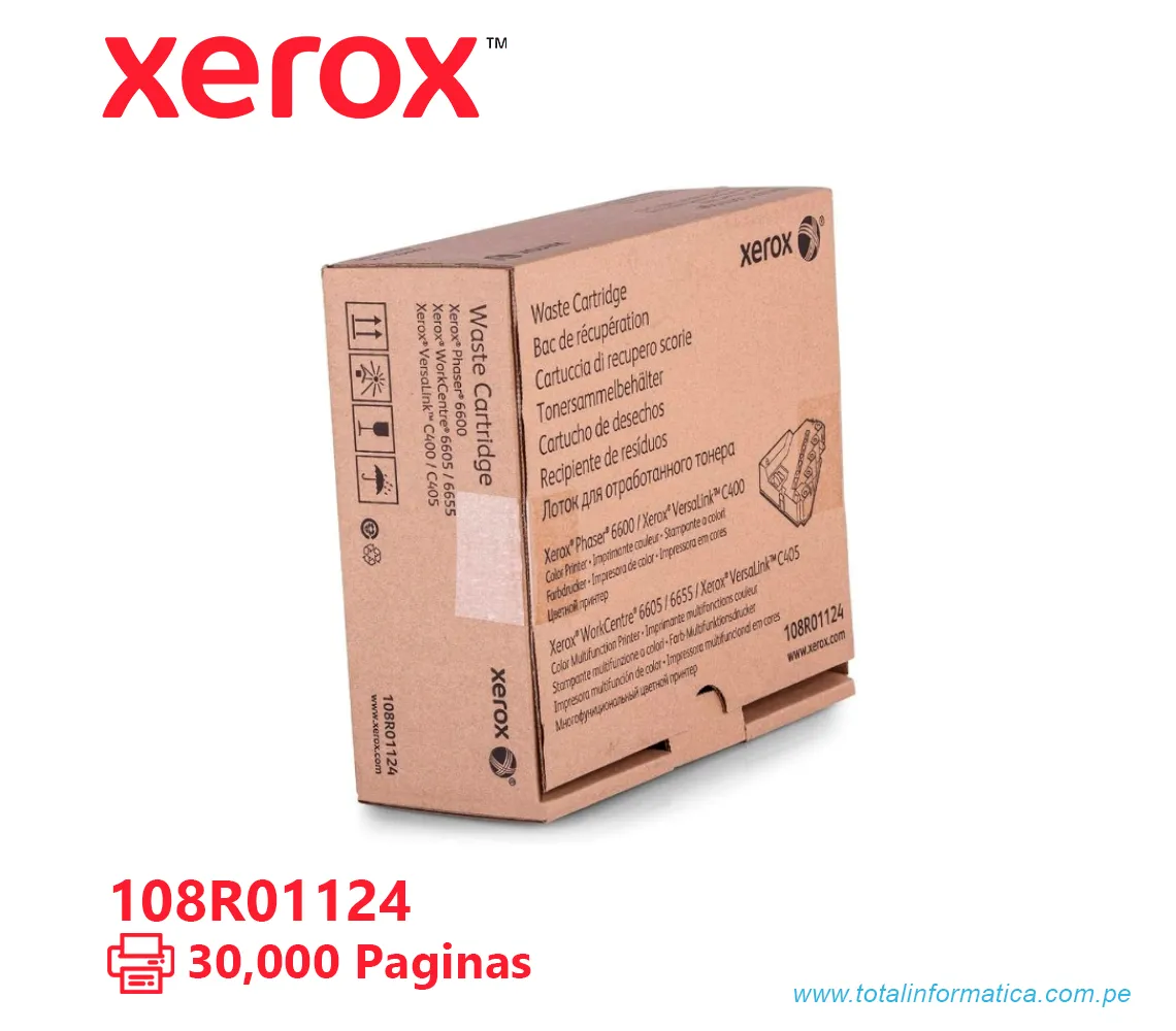 WASTE CARTRIDGE XEROX ( 108R01124 ) PHASER 6600, 6605, 30K PÁG - imagen 2