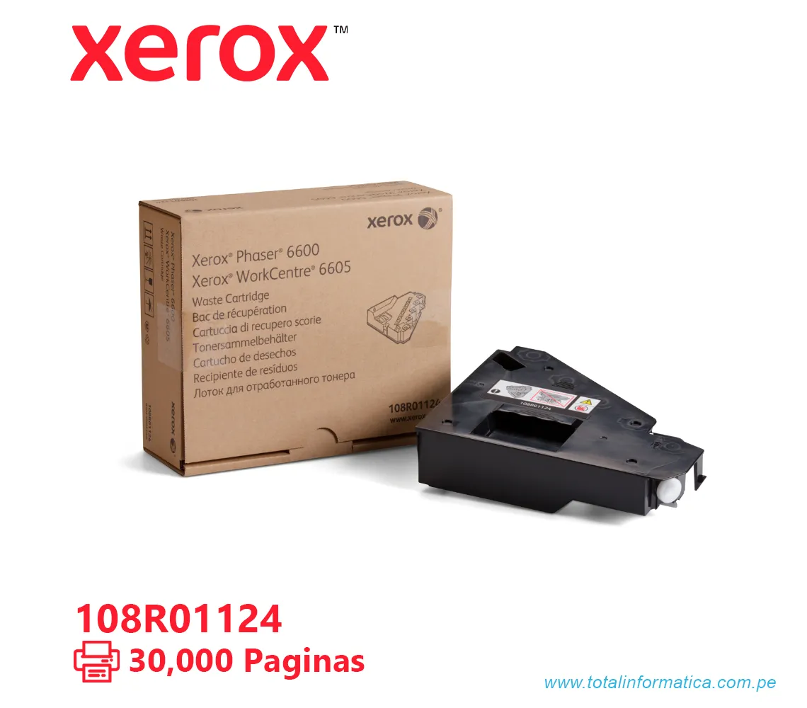 WASTE CARTRIDGE XEROX ( 108R01124 ) PHASER 6600, 6605, 30K PÁG - imagen 1