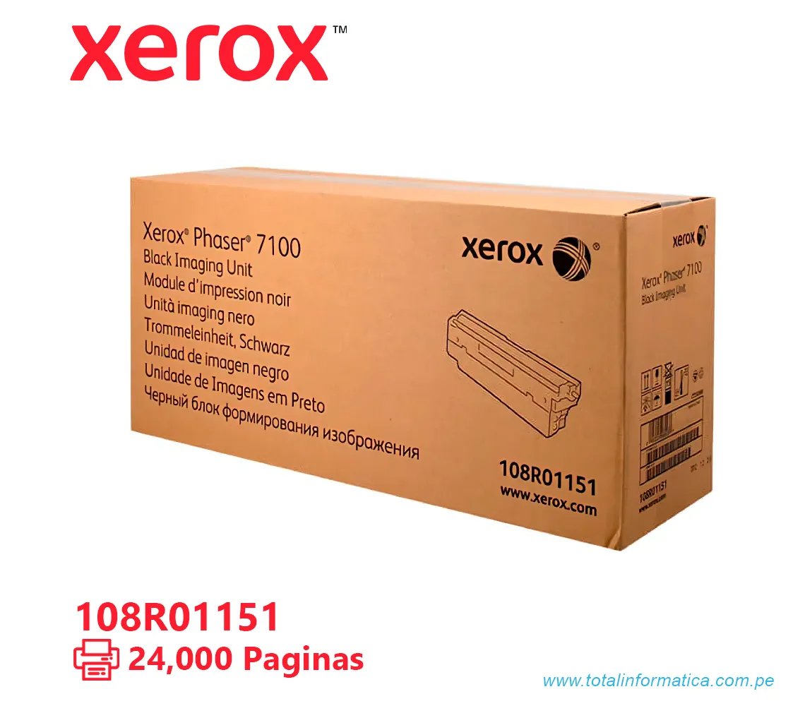 UNIDAD DE IMAGEN XEROX ( 108R01151 ) PHASER 7100 NEGRO, 24000 PAG - imagen 2