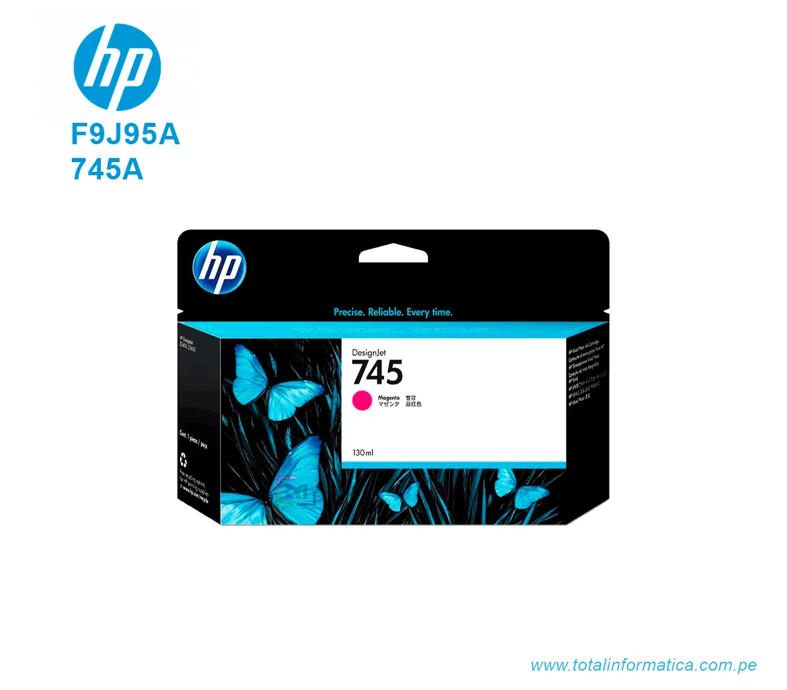 TINTA HP 745 MAGENTA F9J95A DESIGNJET Z2600, Z5600, 130 ML - imagen 1