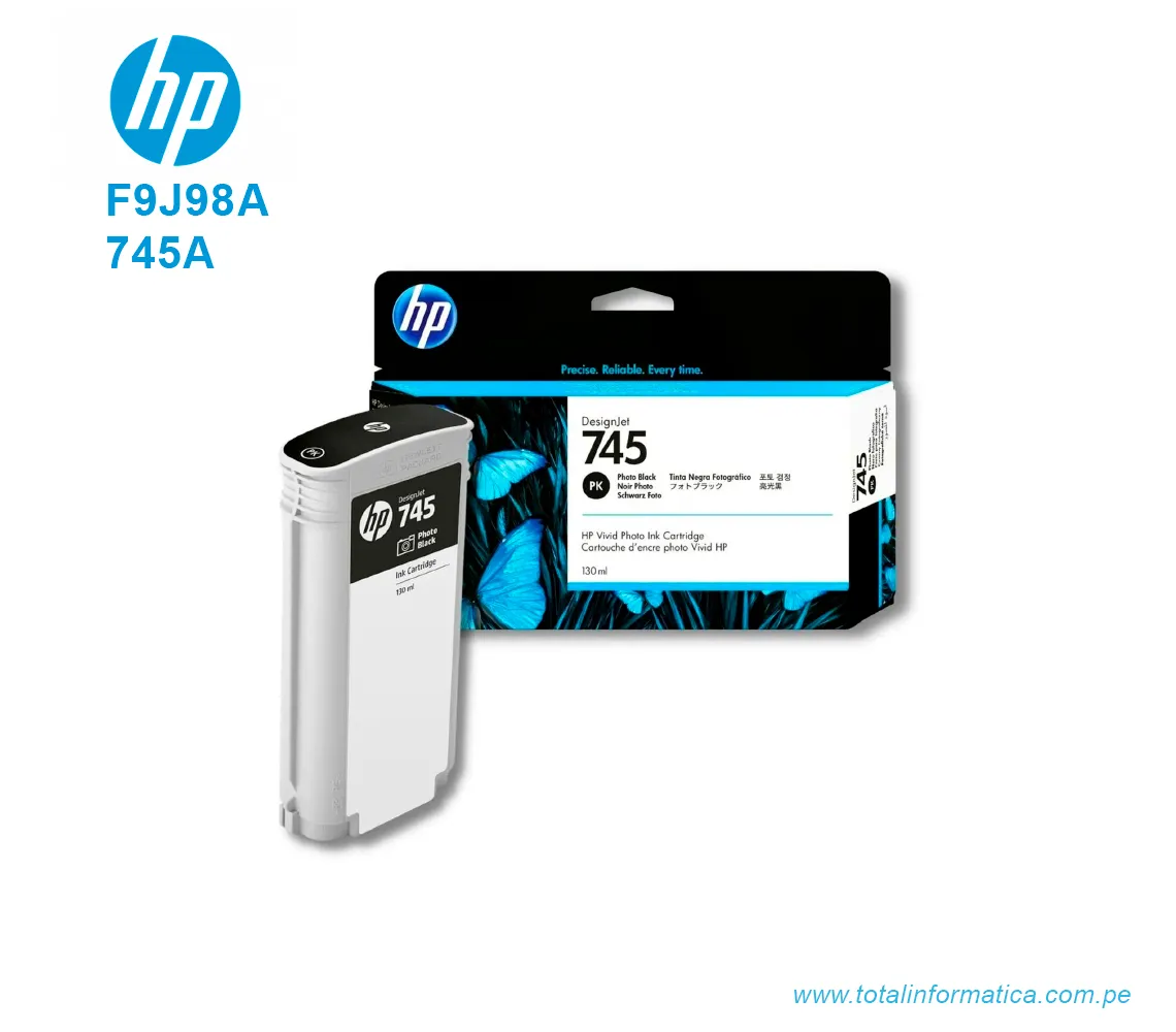 TINTA HP 745 PHOTO BLACK F9J98A DESIGNJET Z2600, Z5600 130 ML - imagen 2