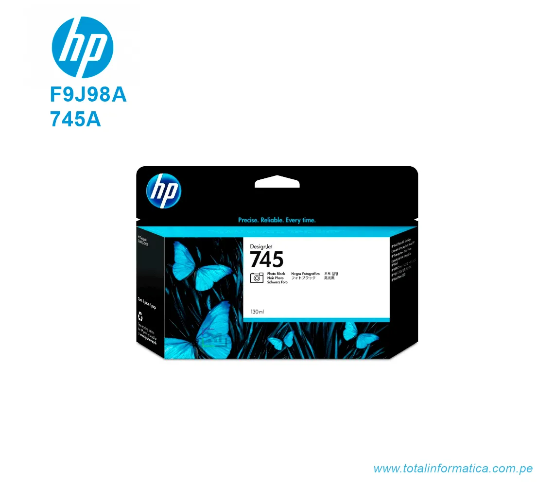 TINTA HP 745 PHOTO BLACK F9J98A DESIGNJET Z2600, Z5600 130 ML - imagen 1