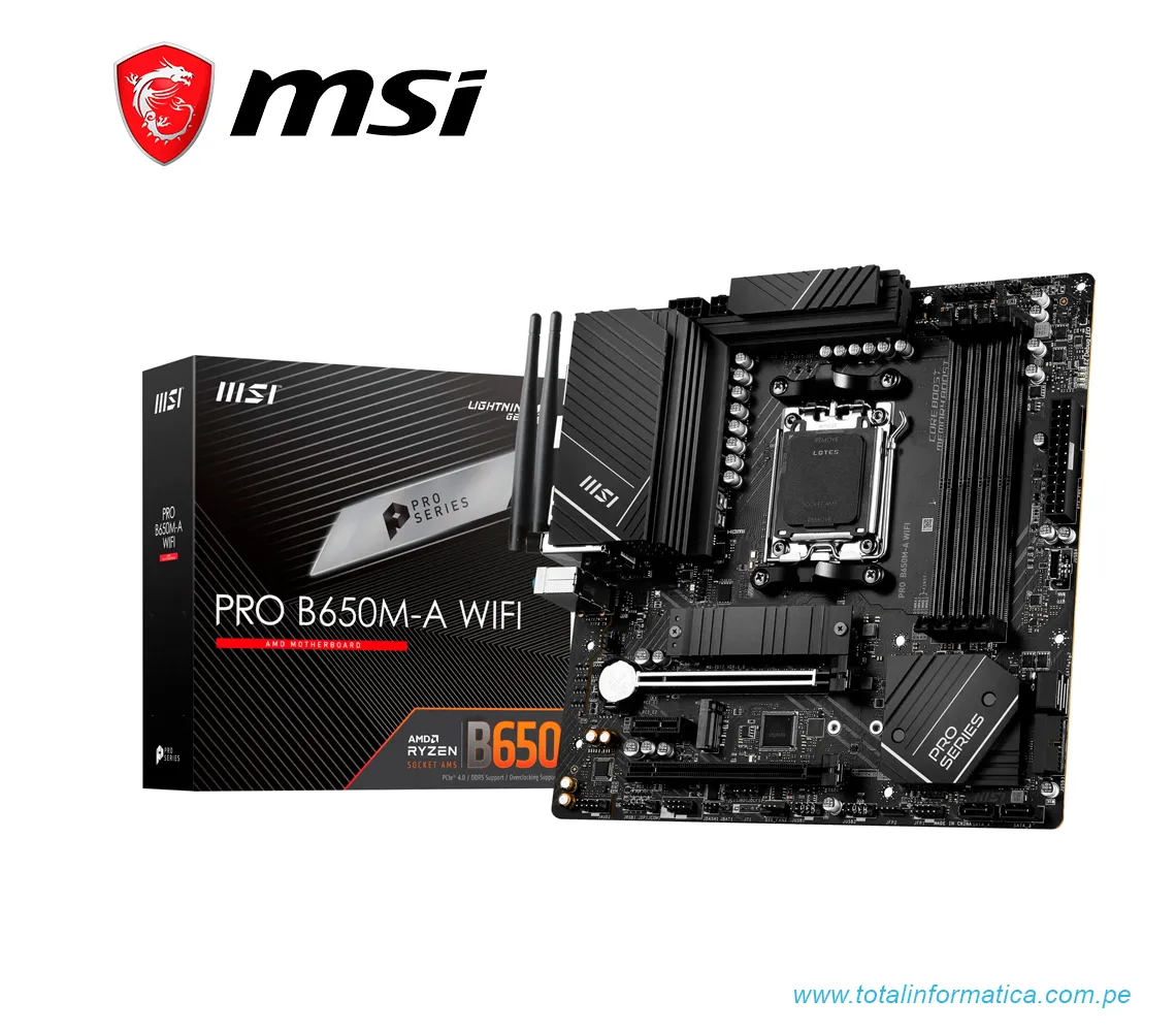PLACA BASE MSI PRO B650M-A WIFI AMD, AM5, micro ATX, DDR5, M-ATX - imagen 1