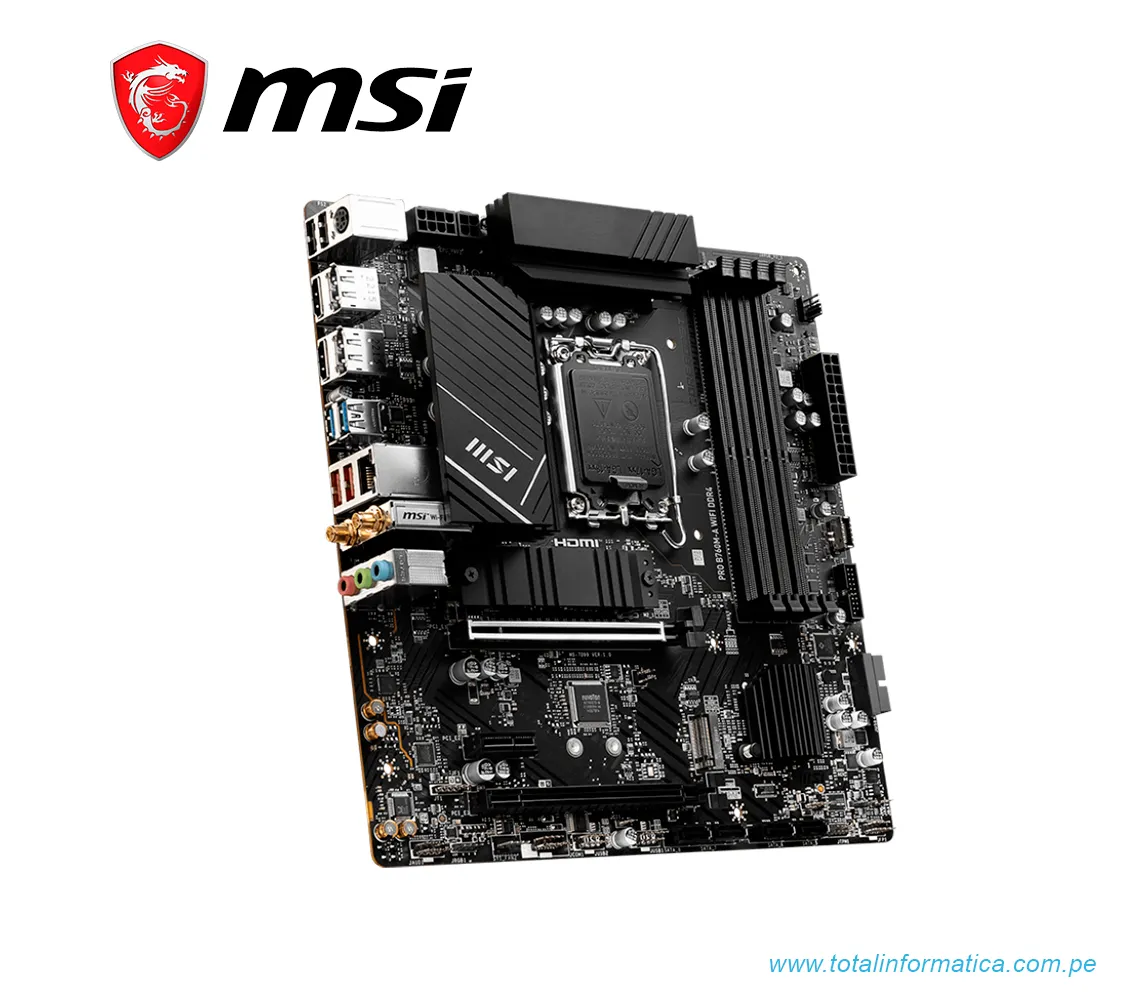 PLACA BASE MSI PRO B760M-A WIFI DDR4, INTEL B760, LGA 1700, M-ATX - imagen 2