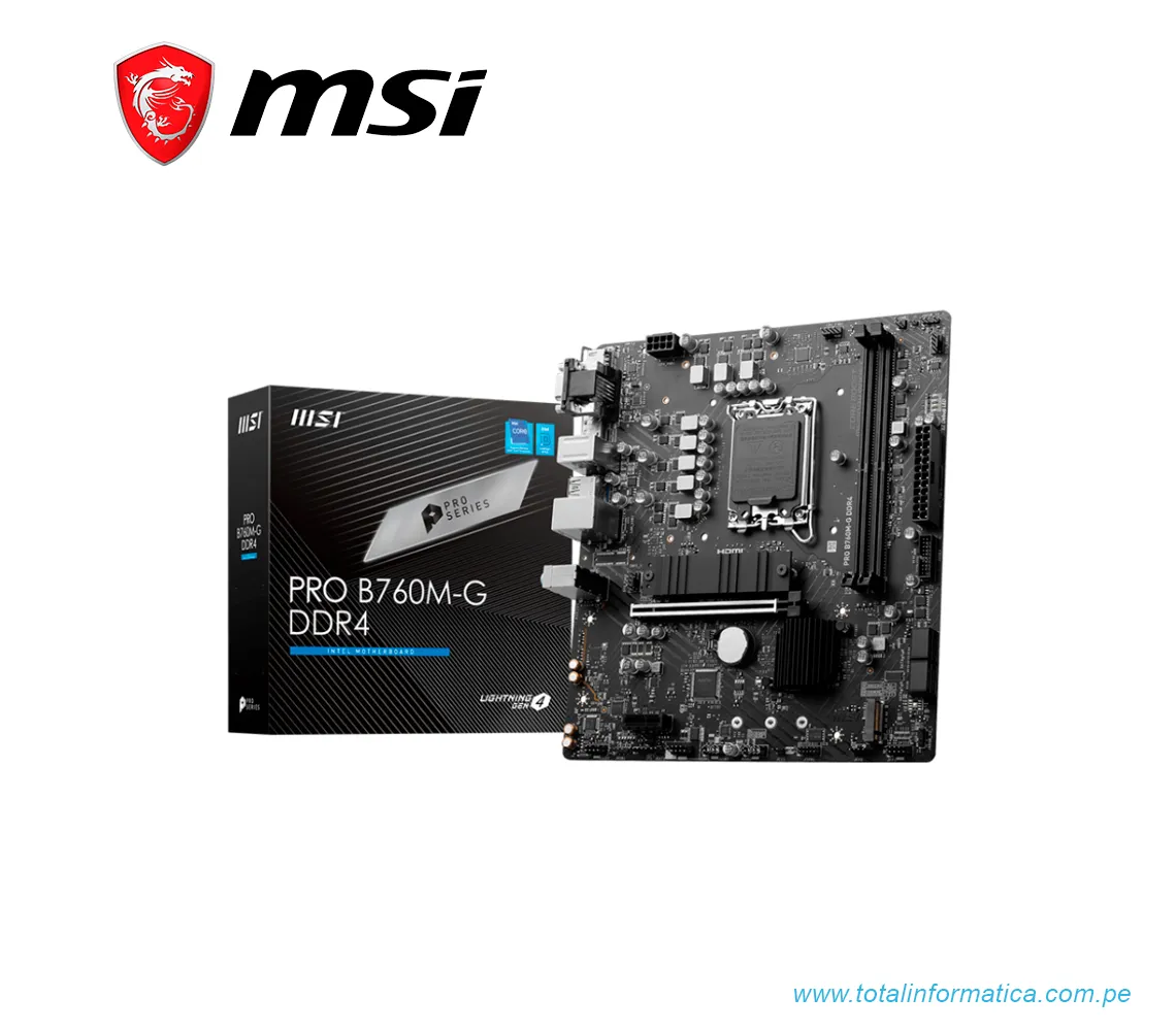 PLACA BASE MSI PRO B760M-G DDR4, INTEL, LGA 1700, micro ATX - imagen 1