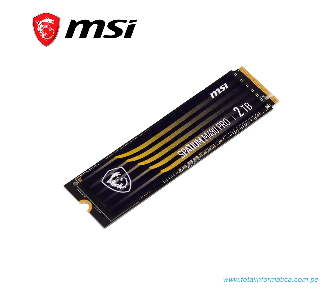 MSI SPATIUM M480 PRO PCIE 4.0 NVME M.2 2TBUNIDAD SSD PCI Express 4.0 3D NAND - imagen 2