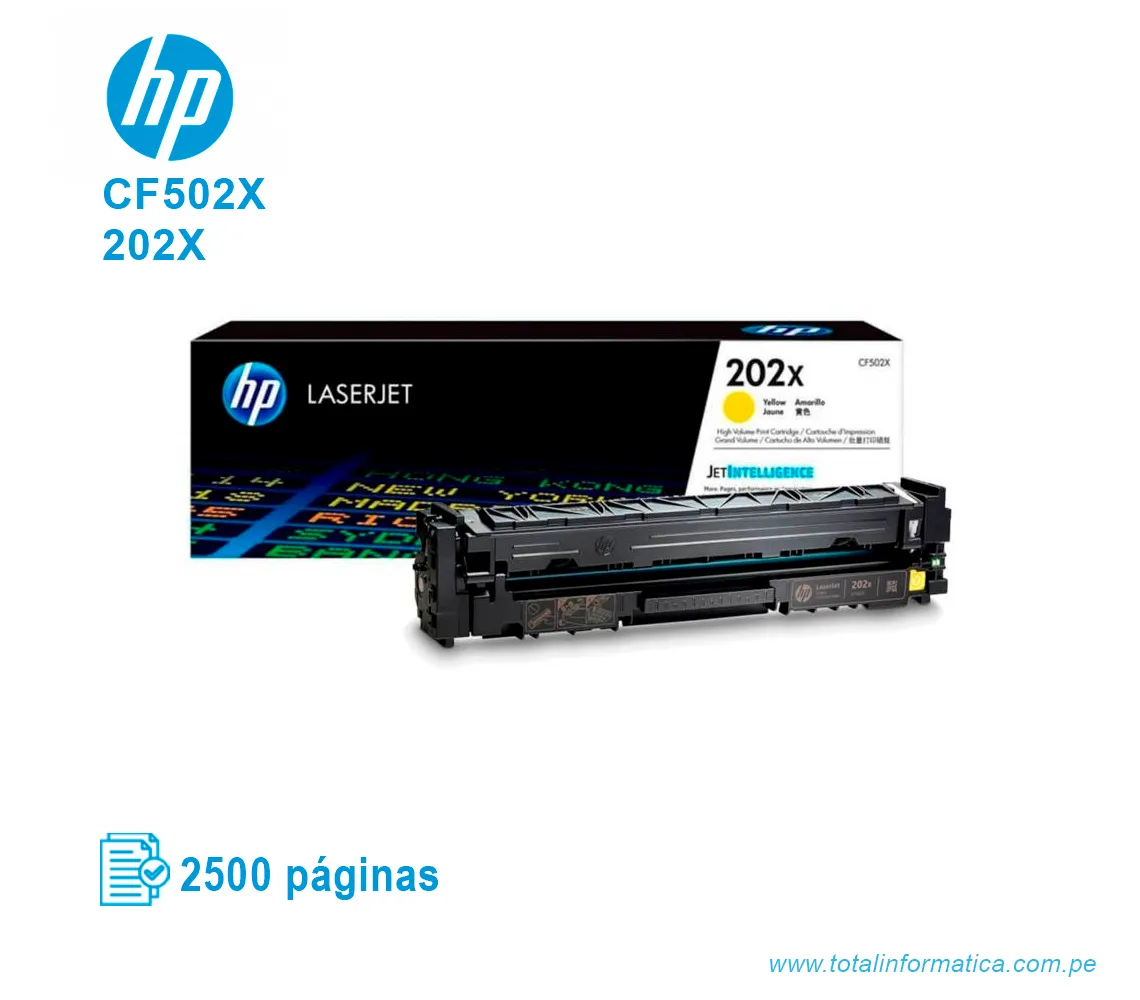 TONER HP 202X YELLOW ( CF502X ) LASERJET PRO M254, 2.5K PG - imagen 2
