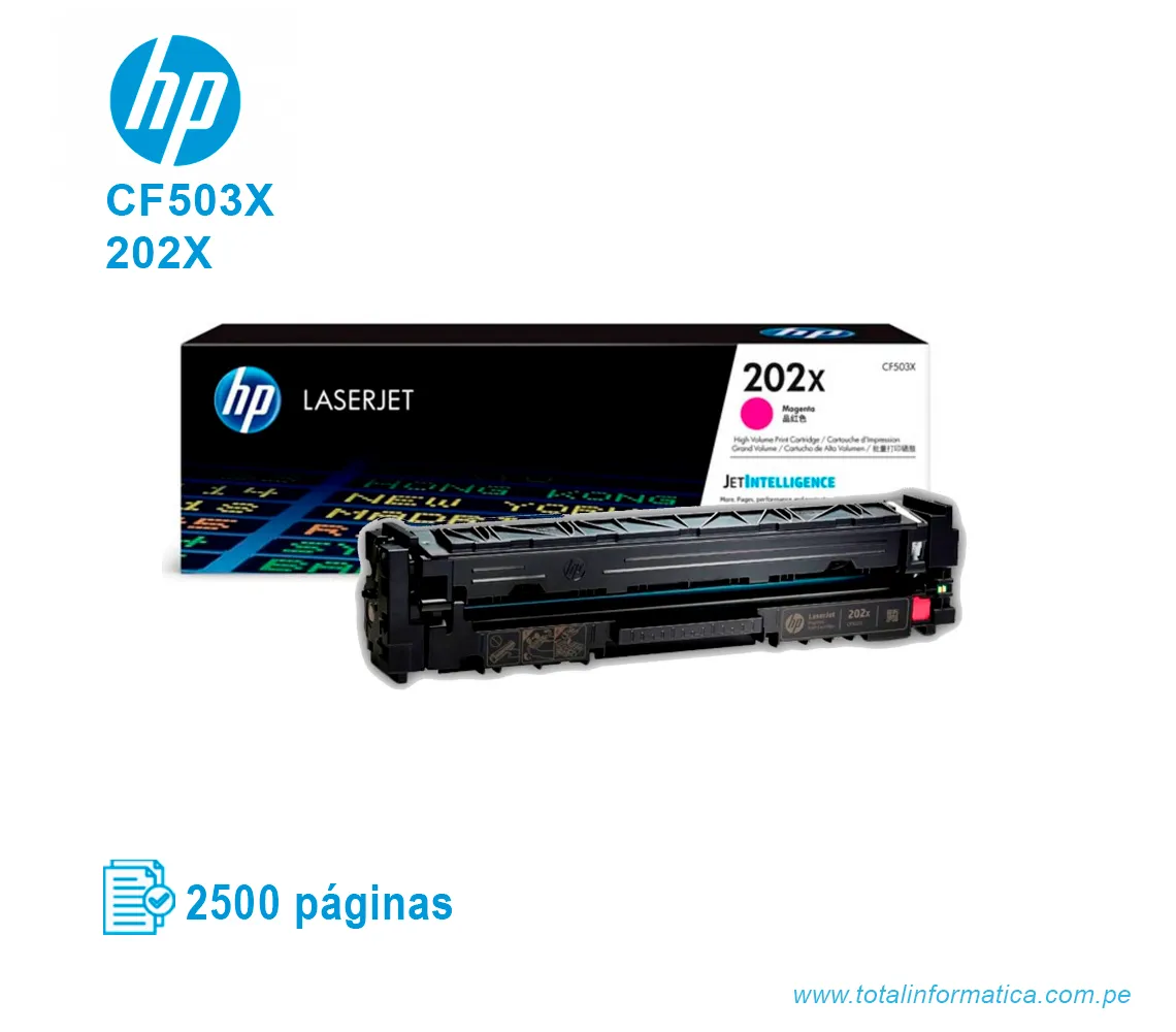 TONER HP 202X MAGENTA ( CF503X ) LASERJET PRO M254, 2.5K PG - imagen 2