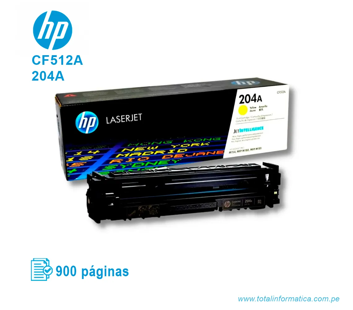 TONER HP 204A YELLOW ( CF512A ) LASERJET PRO M154, 900 PG - imagen 2