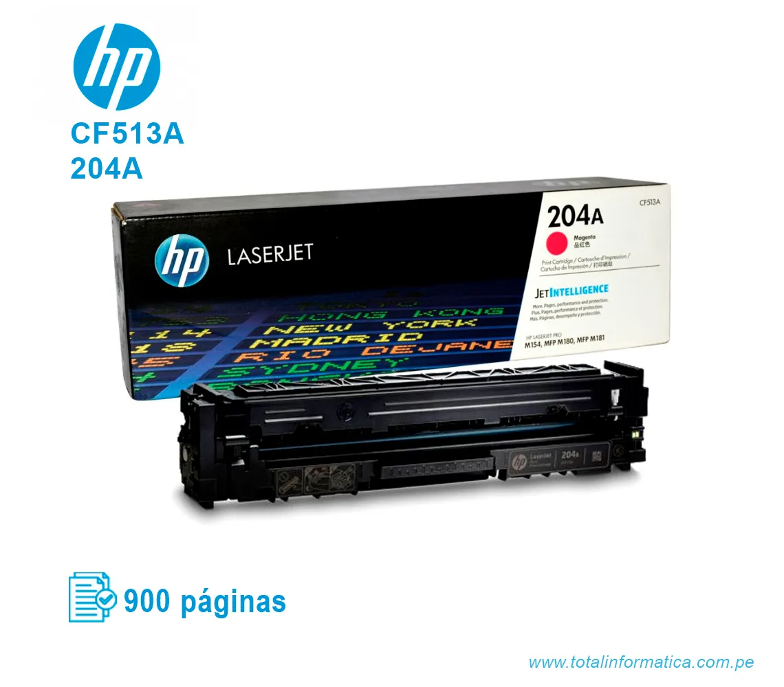 TONER HP 204A MAGENTA ( CF513A ) LASERJET PRO M154, 900 PG - imagen 2