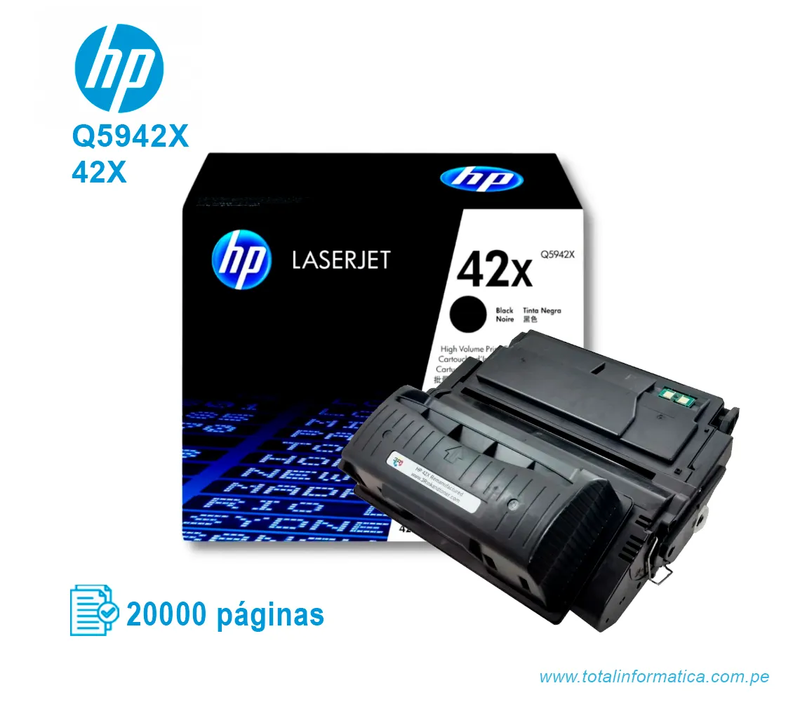 TONER HP 42X BLACK ( Q5942X ) LASERJET 4250DTN, 20K PG - imagen 2