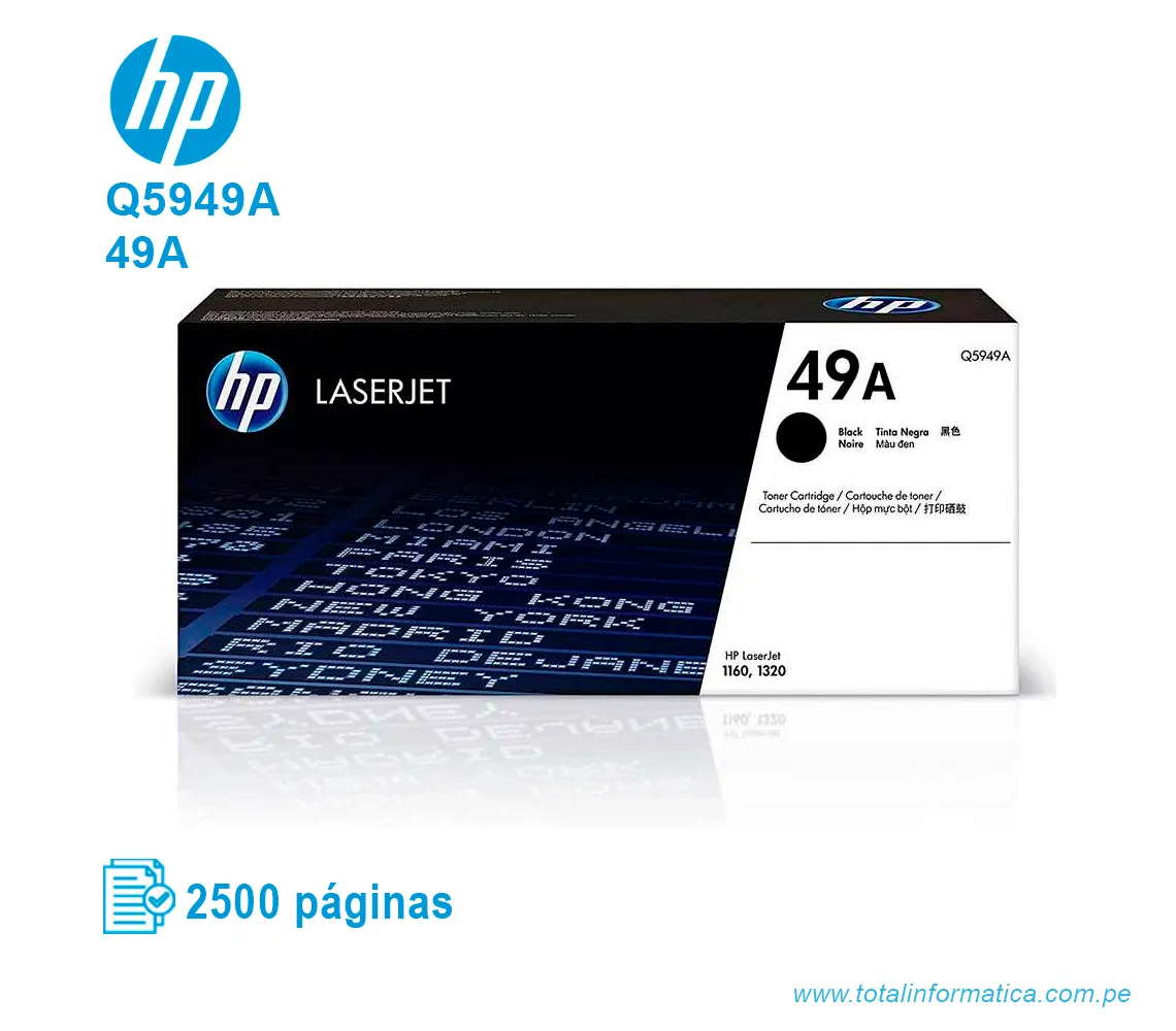TONER HP 49A BLACK ( Q5949A ) LASERJET SMART 1320, 2500 PG - imagen 1