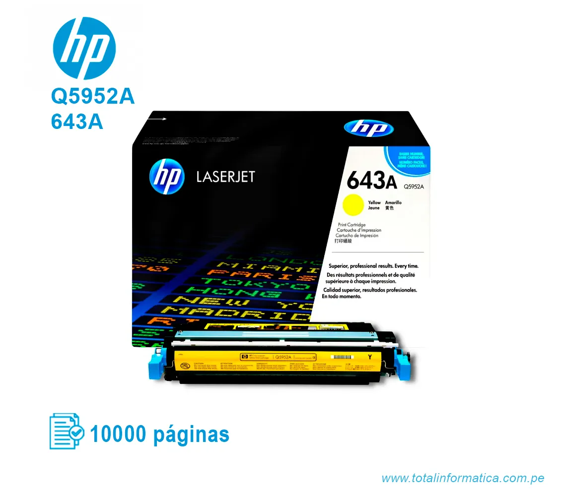 TONER HP 643A YELLOW ( Q5952A ) LASERJET SMART 4700, 10K PG - imagen 2
