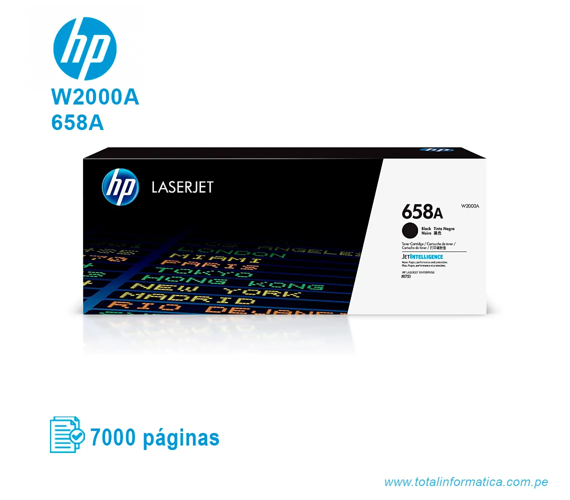 TONER HP 658A BLACK ( W2000A ) LASERJET M571, 7K PG - imagen 1