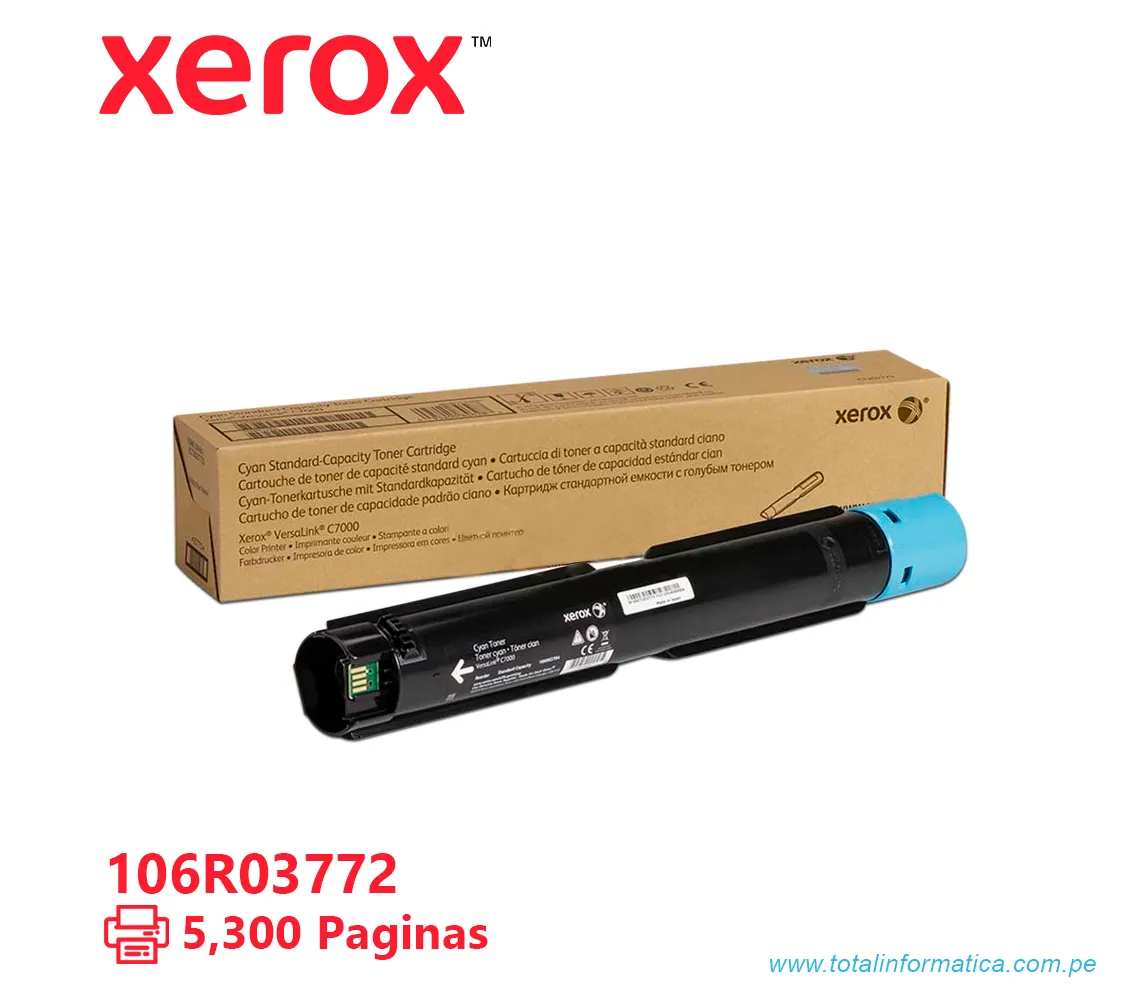 TONER XEROX ( 106R03772 ) VERSALINK C7000 CYAN, 5.3K PÁG - imagen 1