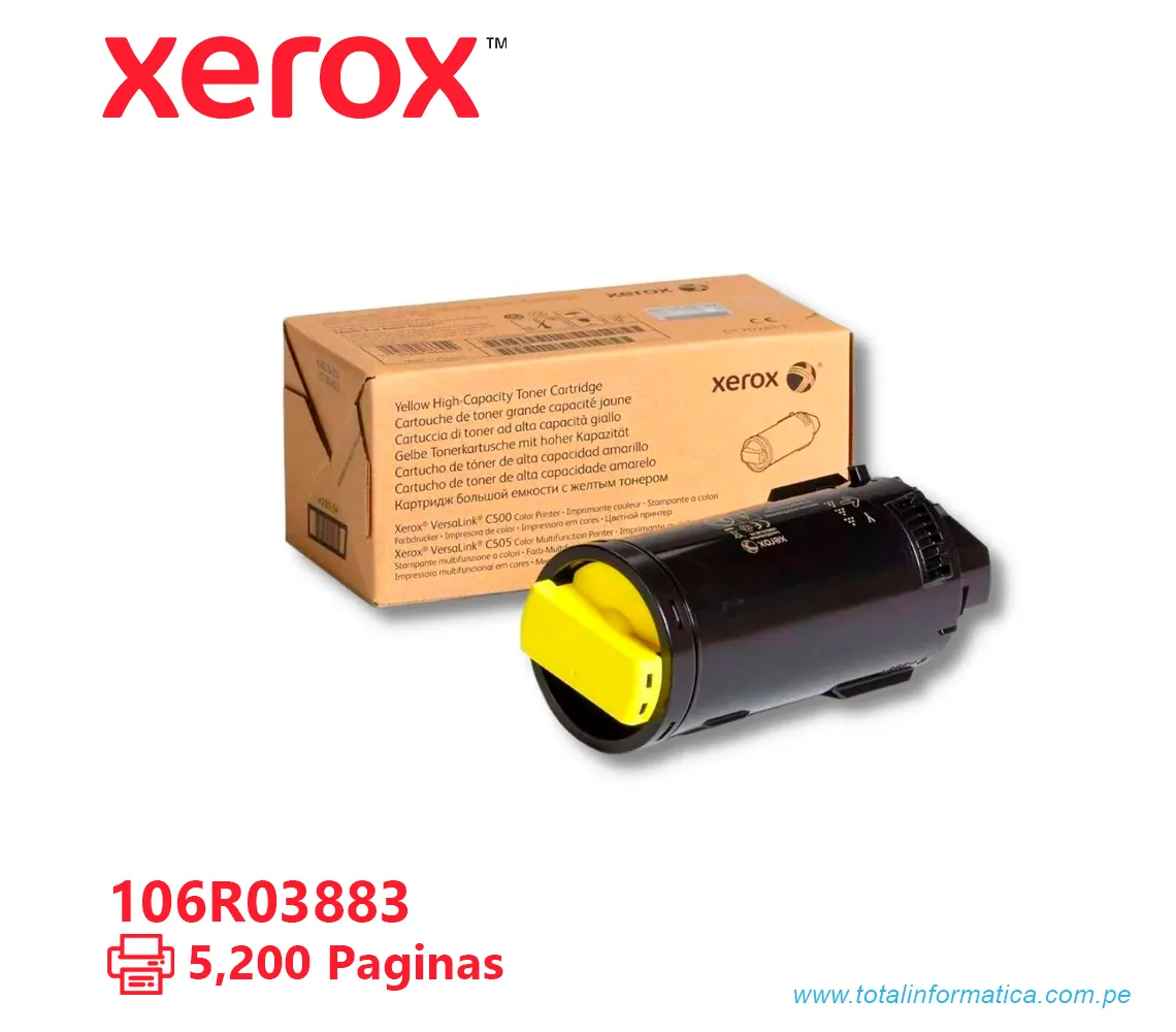 TONER XEROX ( 106R03883 ) VERSALINK C500,C505 YELLOW, 5.2K PAG - imagen 1
