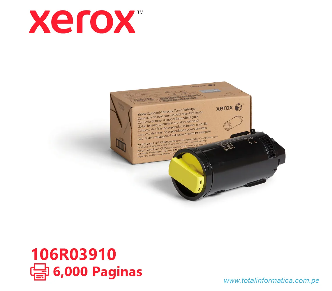 TONER XEROX ( 106R03910 ) VERSALINK C600, C605 YELLOW, 6K PÁG - imagen 1