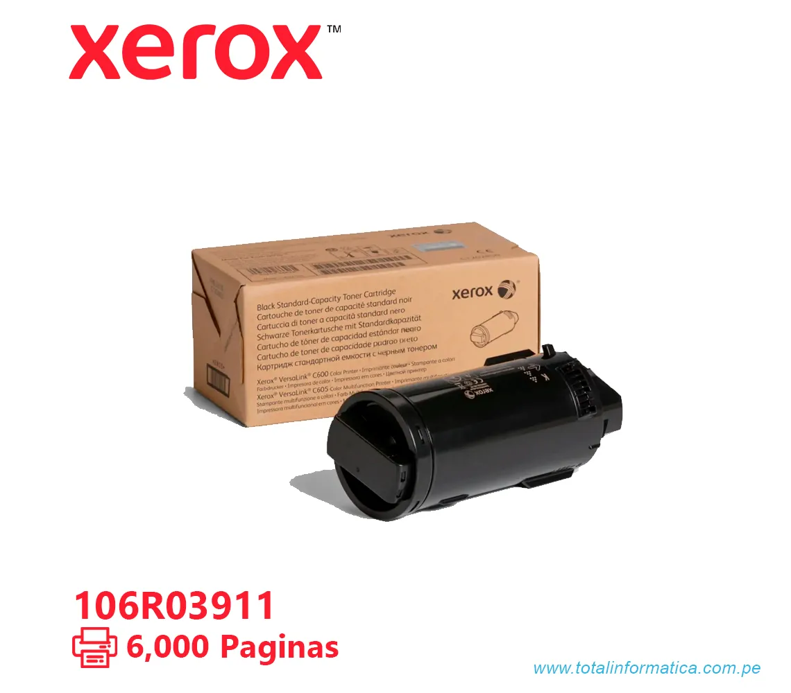 TONER XEROX ( 106R03911 ) VERSALINK C600, C605 NEGRO, 6K PÁG - imagen 1