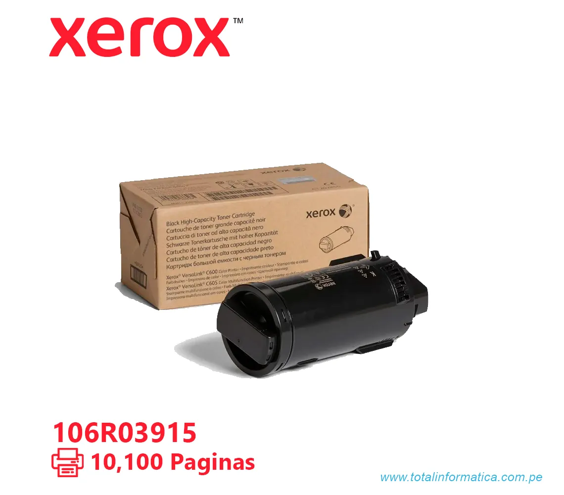 TONER XEROX ( 106R03915 ) VERSALINK C600, C605 NEGRO, 10.100 PAG - imagen 1