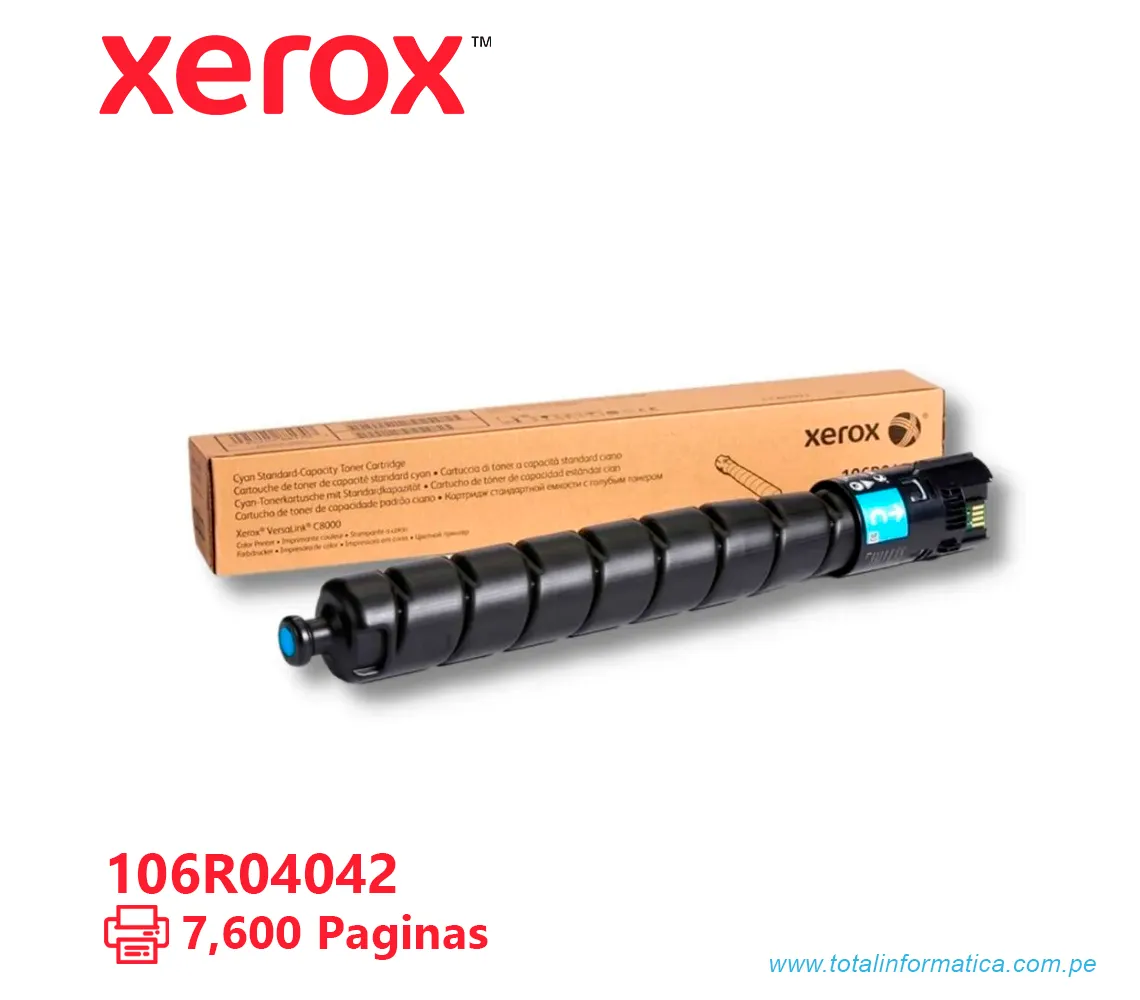 TONER XEROX ( 106R04042 ) VERSALINK C8000 CYAN, 7,600 PÁG - imagen 1