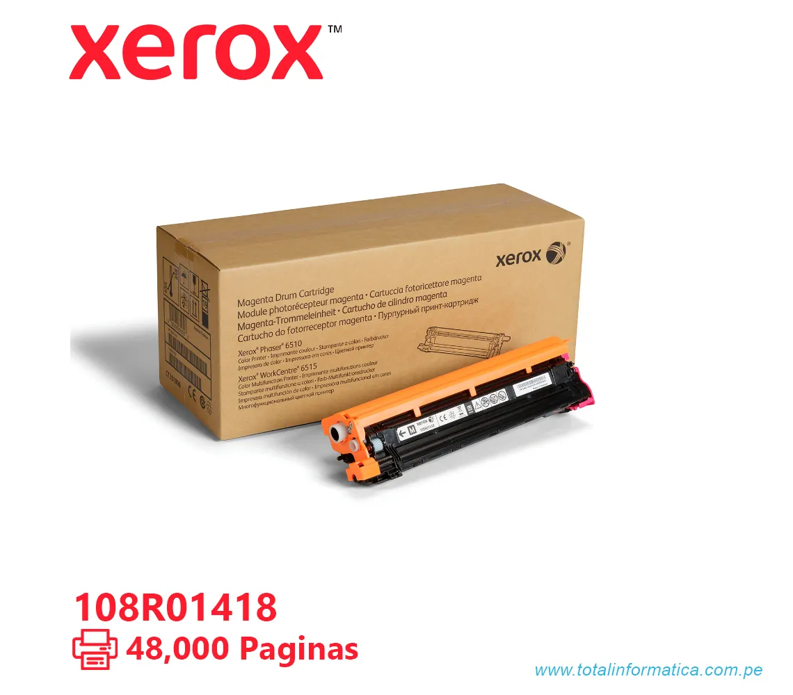 TAMBOR XEROX ( 108R01418 ) PHASER 6510, 6515 MAGENTA, 48K PÁGINAS. - imagen 1