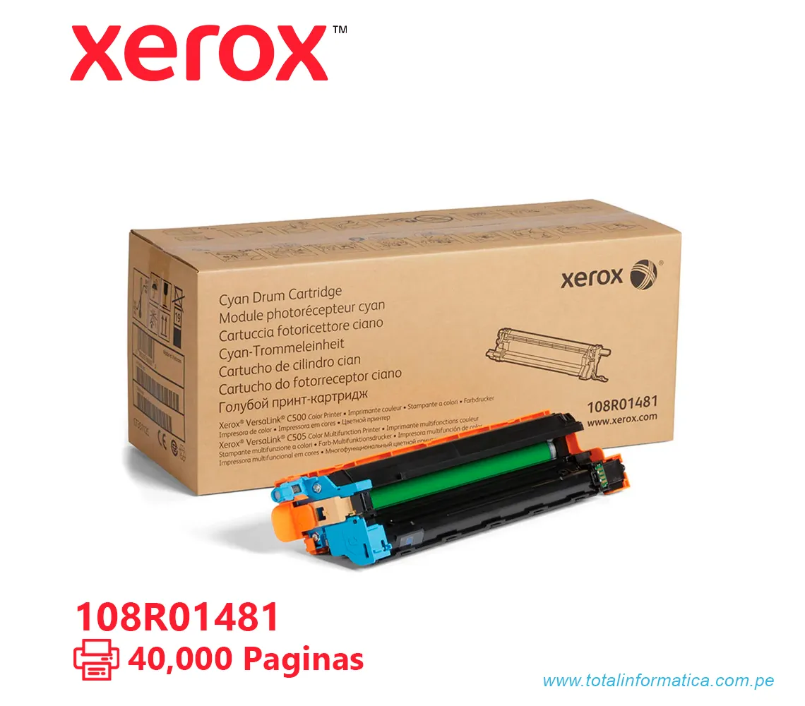 TAMBOR XEROX ( 108R01481 ) VERSALINK C500, C505 CYAN, 40K PÁG - imagen 1