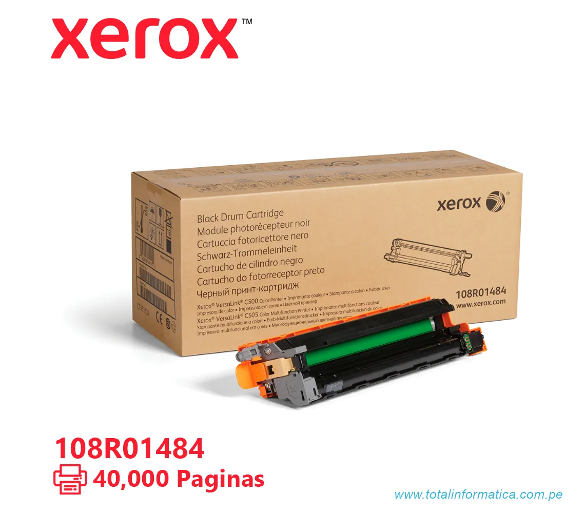TAMBOR XEROX ( 108R01484 ) VERSALINK C500, C505 NEGRO, 40K PÁG - imagen 1