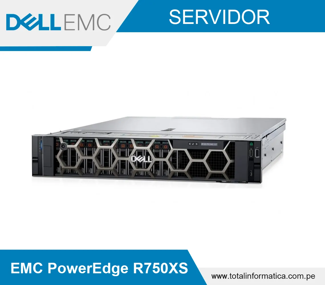 SERVIDOR DELL EMC POWEREDGE R750XS, INTEL XEON GOLD 5318Y 2.10GHZ, 32GB RAM, 480GB SSD, SERIA ATA, SCSI(SAS) - imagen 1
