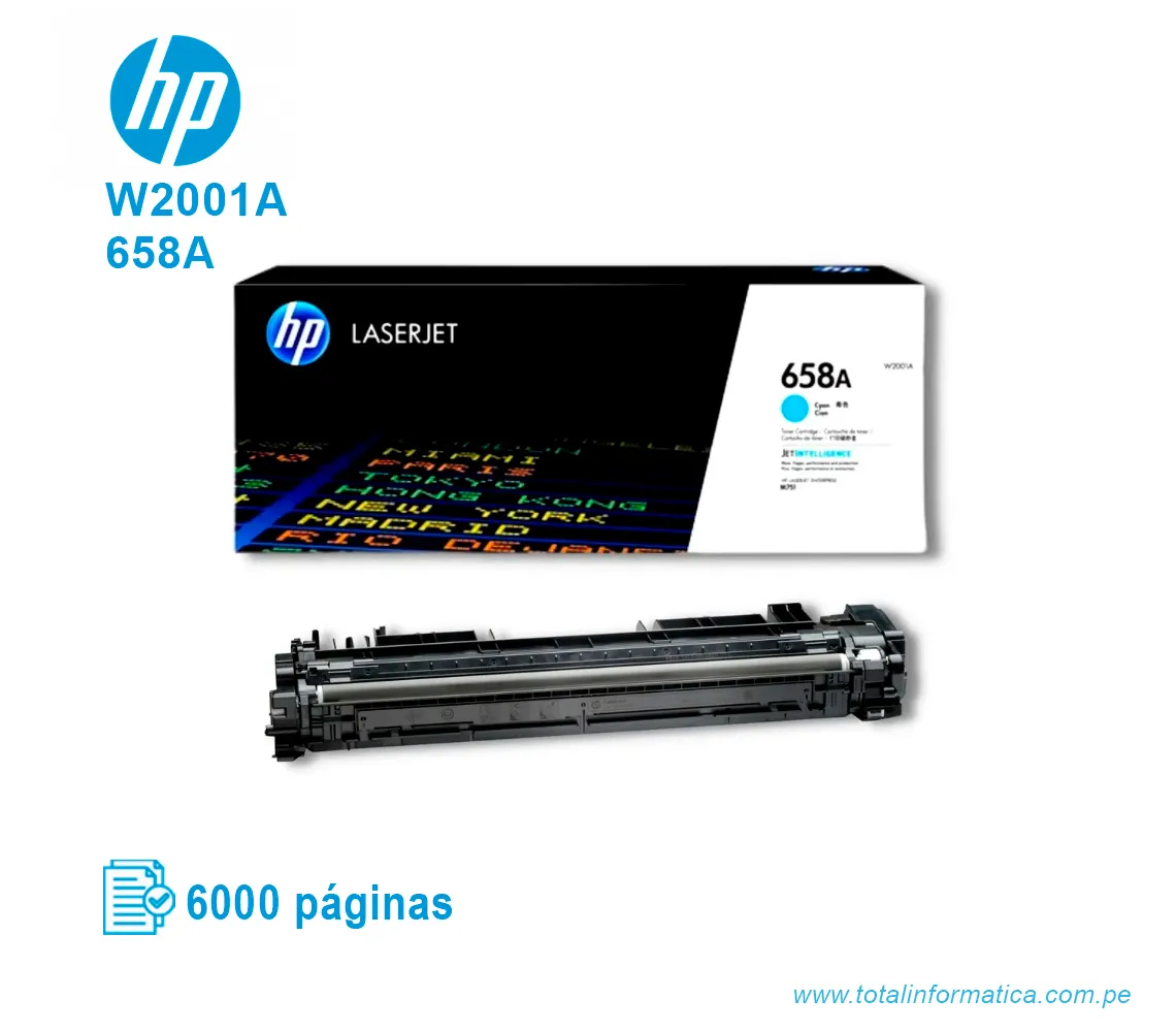 TONER HP 658A CYAN ( W2001A ) LASERJET M571, 6K PG - imagen 2