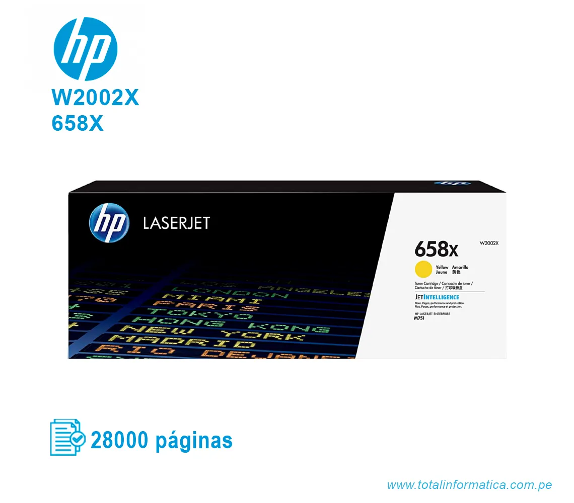 TONER HP 658X YELLOW ( W2002X ) LASERJET M571, 28K PG - imagen 1