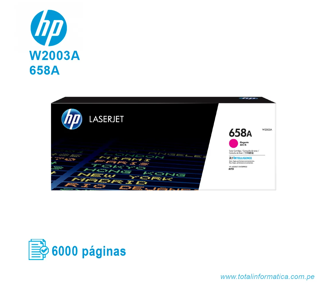 TONER HP 658A MAGENTA ( W2003A ) LASERJET M571, 6K PG - imagen 1