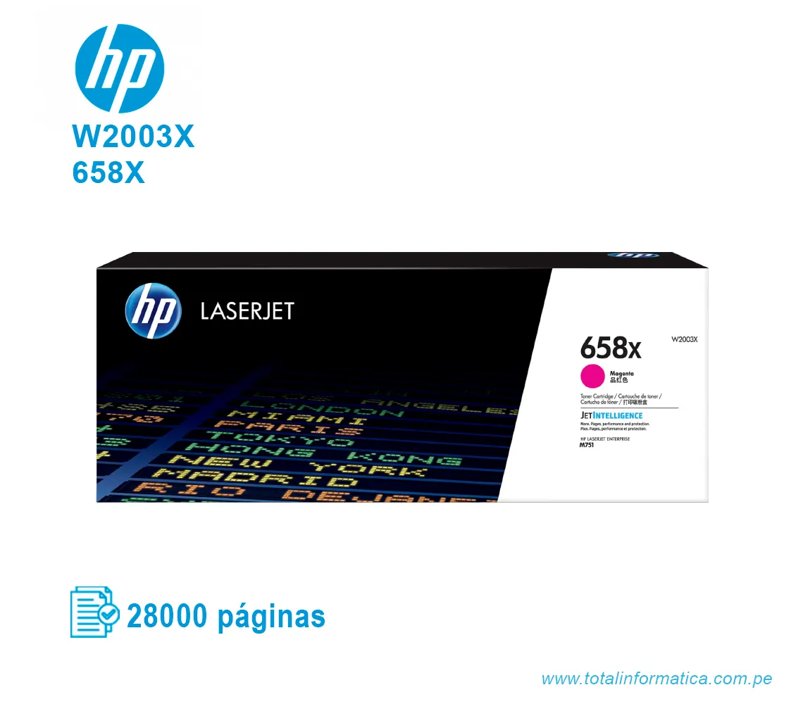 TONER HP 658X MAGENTA ( W2003X ) LASERJET M571, 28K PG - imagen 1
