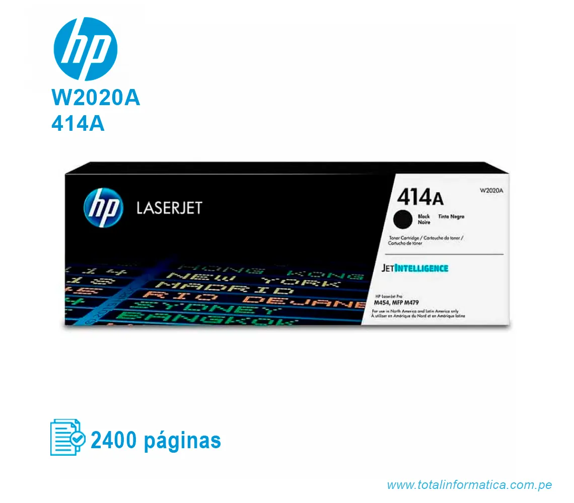 TONER HP 414A BLACK ( W2020A ) LASERJET M454, 2400 PG - imagen 1