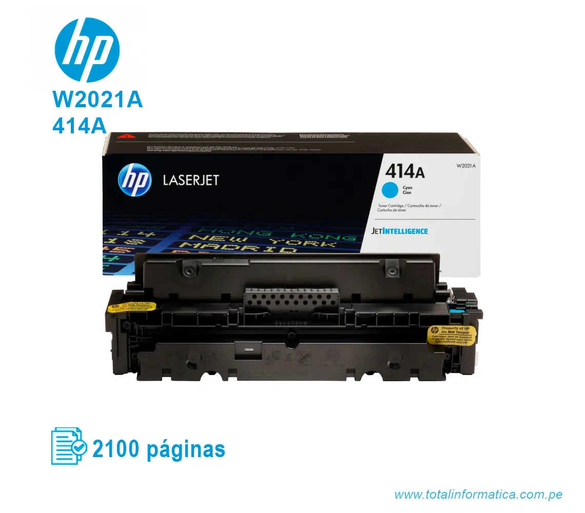 TONER HP 414A CYAN ( W2021A ) LASERJET M454, 2100 PG - imagen 2
