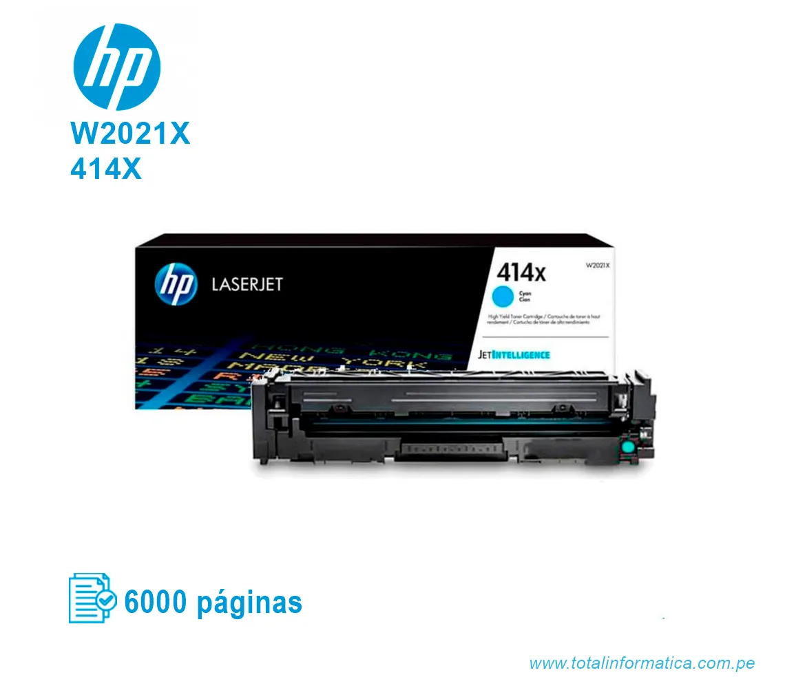 TONER HP 414X CYAN ( W2021X ) LASERJET M454, 6000 PG - imagen 2