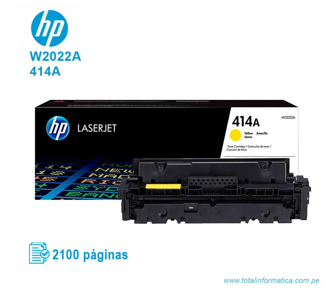 TONER HP 414A YELLOW ( W2022A ) LASERJET M454, 2100 PG - imagen 2