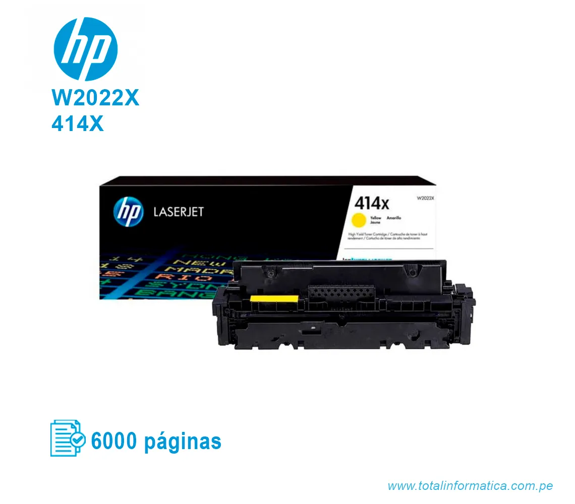 TONER HP 414X YELLOW ( W2022X ) LASERJET M454, 6000 PG - imagen 2